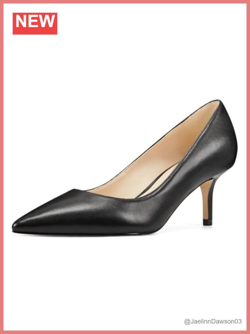 Nine West Arlene Pump Kitten Heel Leather Slip-On Pointed Toe